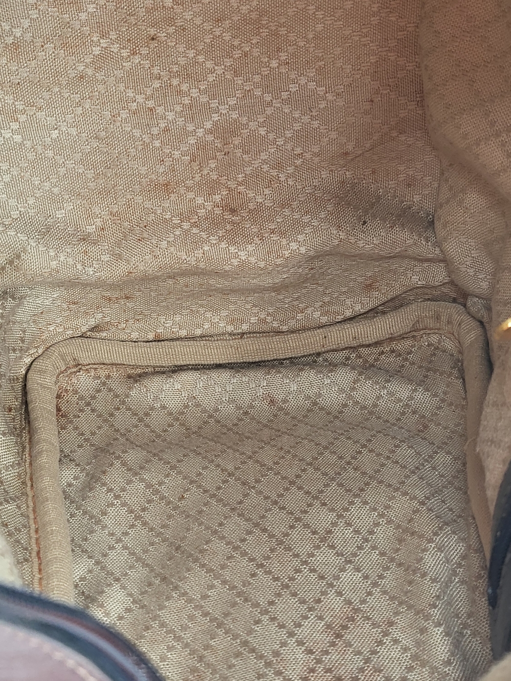 Gucci Vintage Canvas Leather Navy Sherry Line Boston 30 Bag..Auth..w/COA. - Picture 12 of 16